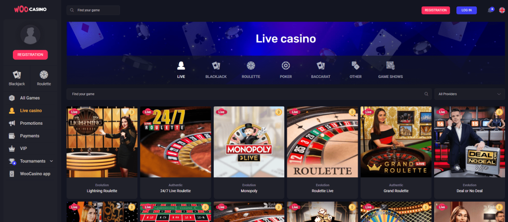 Woo Casino: Gaming